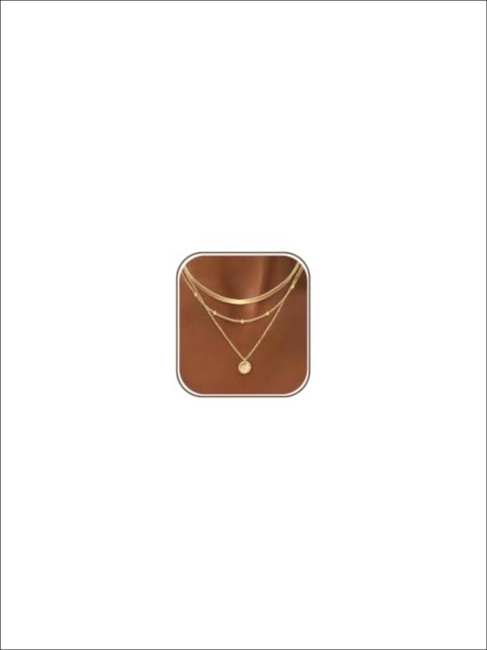 Layered Necklaces for Women 14K Gold Plated Dainty Chain Stack Circle Pendant